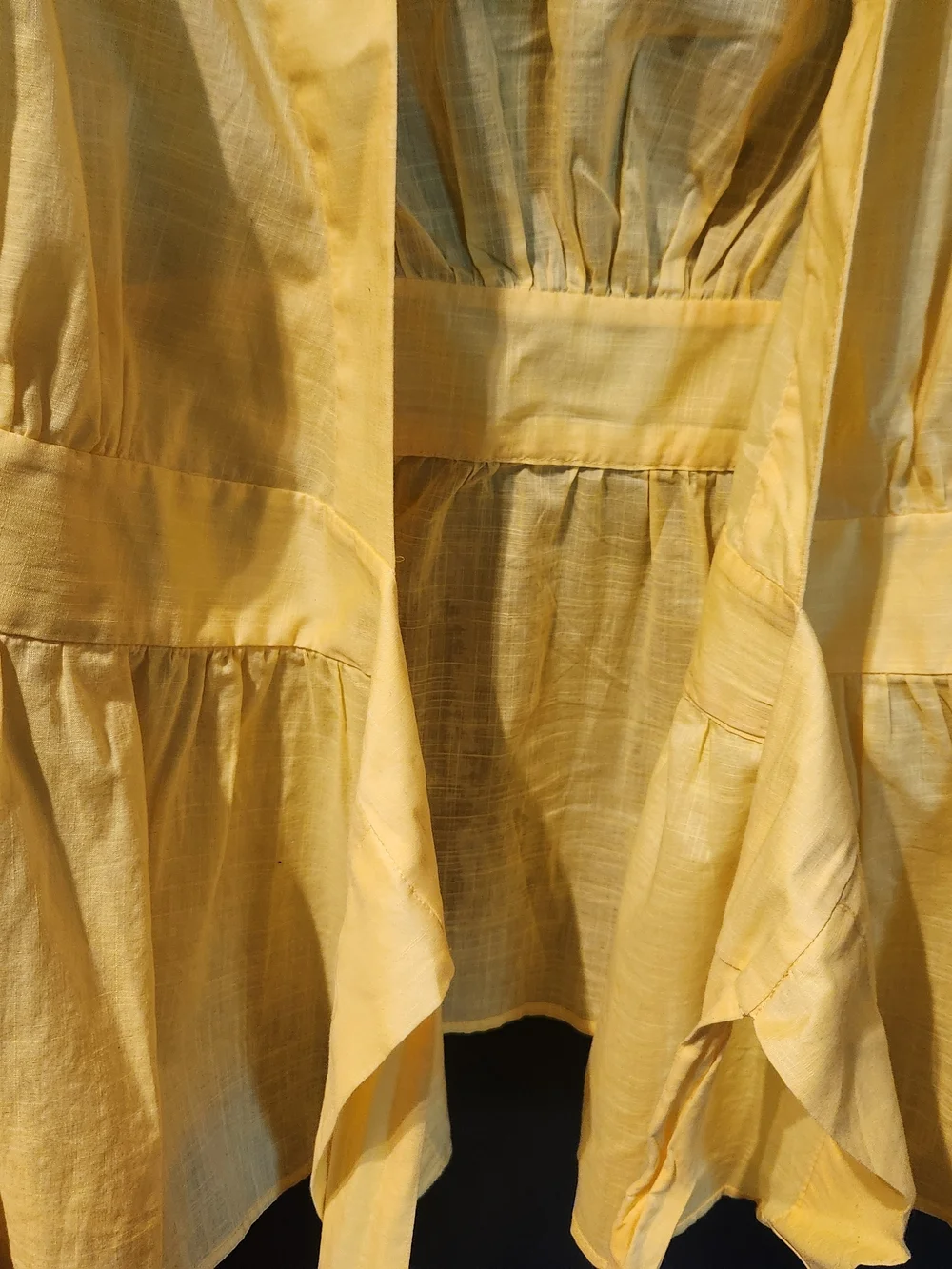 Banana Republic Yellow V-Neck Peplum Blouse